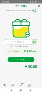 マイネオパケットギフト 9999MB！