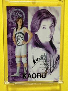 KAORU 銀箔押しプリントサインカード　女子プロレス　collecara 2000 Future Bee