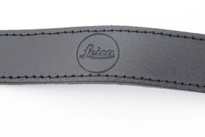 ★極上美品★ LEICA ライカ 純正 革 レザー カメラ ストラップ 黒色 ブラック 型押し文字 #1135