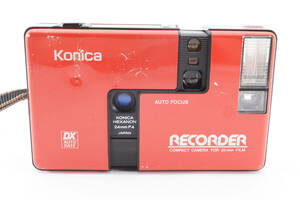 【1円スタート!!】★実用品★ KONICA コニカ RECORDER 35mm / HEXANON 24mm F4 レコーダー コンパクト フィルムカメラ ハーフカメラ レッド