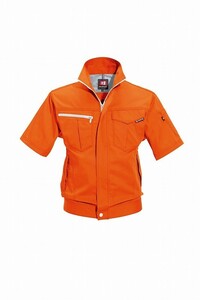 バートル 6082 半袖ジャケット オレンジ LLサイズ 春夏用 制電ケア 作業服 作業着 6081シリーズ