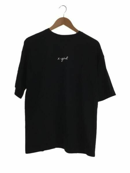 X-girl エックスガール　ロゴ刺繍Tシャツ　プリントロゴTシャツ　ブラック コットン BLK Tシャツ