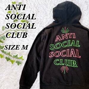 送料無料　ANTI SOCIAL SOCIAL CLUB アンチソーシャルソーシャルクラブ パーカー SS4500P ロゴプリント　黒 ブラック フーディー