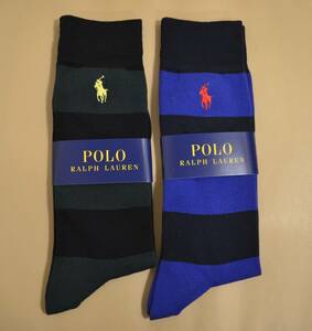 新品　未使用　タグ付き　男性　メンズ　 POLO RALPH LAUREN 　ポロラルフローレン　綿混ソックス 　２足セット　送料無料