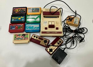 【Q73649】中古 現状品　ファミリーコンピューター　本体　ソフト７点　まとめ