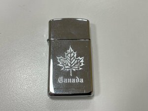 【M36941】中古 ZIPPO ジッポ カナダ メイプルリーフ スリム 現状品