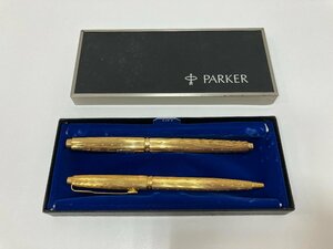 【M40801】PARKER　パーカー　万年筆・ボールペン　セット　万年筆ペン先14K　ブランド筆記用具　現状出品♪