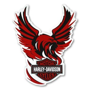 ステッカー バンパーデカール HARLEY-DAVIDSONハーレーダビッドソン メタリックイーグル（レッド） HDS-411 ア