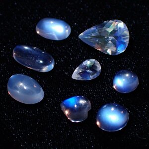 [. суммировать ] Blue-ray mbo- лунный камень б/у снимать камень разрозненный всего 6.42ct[8 деталь ] номер товара :2402153