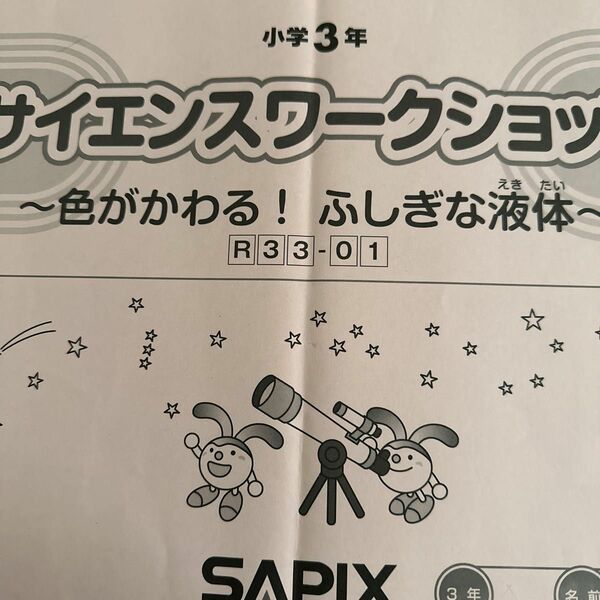 SAPIX 理科　３年　サイエンスワークショップ