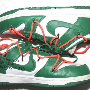 NIKE x OFF-WHITE DUNK LOW Pine Green ナイキ x オフホワイト ダンクロー US8/26cm 中古美品 パイングリーン の画像5