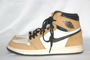 ナイキ エア ジョーダン 1 レトロ ハイ 25.5cm 中古 AIR JORDAN 1 RETRO HIGH OG ROOKIE OF THE YEAR GOLDEN HARVEST/BLACK-SAIL