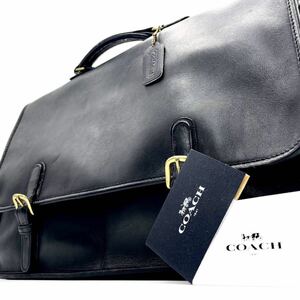 1円 【超高級品・定価10万】COACH コーチ トートバッグ ビジネス ブリーフケース 大容量 ブラック メンズ レディース