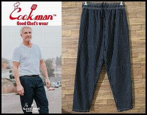 送無 XL 美品 COOKMAN クックマン 22SS Chef Pants Wabash Stripe Denim ウォバッシュ ストライプ デニム イージー シェフ パンツ