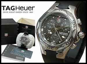 送料無 定価357,000円 TAG HEUER タグホイヤー CL1181 FT6000 Ti5 キリウム クロノグラフ カーボン文字盤 チタン クォーツ 腕時計 ギャラ付