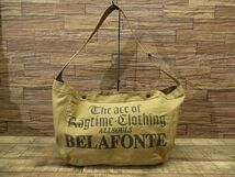 送無 使用感少ない極美品 BELAFONTE ベラフォンテ RAGTIME NEWSPAPER BAG ヘビー キャンバス ニュースペーパー ショルダー バッグ カーキ_画像2