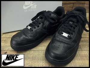 ◆ NIKE ナイキ CW2288-001 AIR FORCE 1 '07 LOW エアフォース 1 ロー オールブラック レザー バスケット シューズ スニーカー 黒 US9 27.0