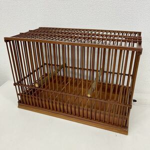 ② 鳥かご 鳥籠 竹製 竹細工 レトロ アンティーク スズキ作 文鳥 インコ メジロ 作家物 名人籠 ペット用品