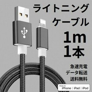 ライトニングケーブル iPhone充電コード 1m 1本 ブラック