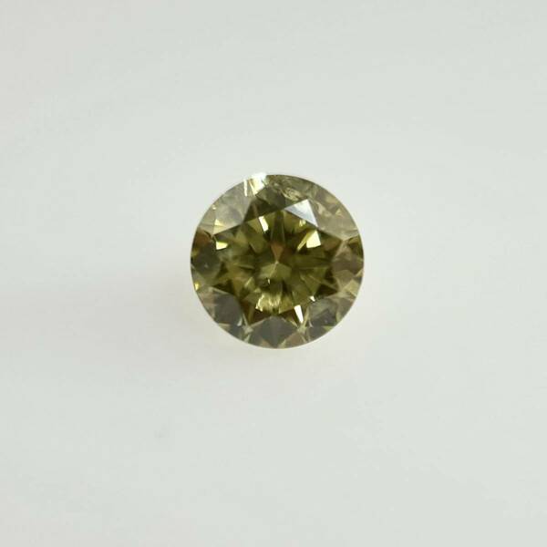 ０．１６０ct　ＦＡＮＣＹ　ＢＲＯＷＮＩＳＨ　ＧＲＥＥＮＩＳＨ　ＹＥＬＬＯＷ　Ｉ１　ラウンド　カメレオン　ダイヤモンドルース