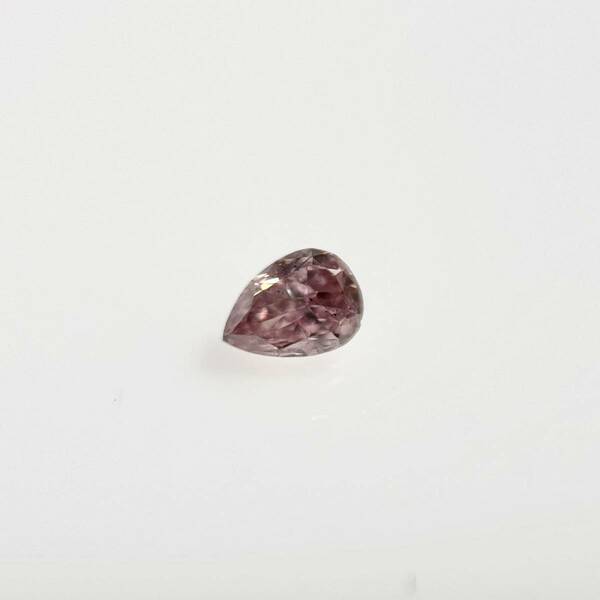 ０．０８ct　ＦＡＮＣＹ　ＢＲＯＷＮＩＳＨ　ＰＩＮＫ　ペアシェイプ　ＧＩＡ　ピンクダイヤモンドルース