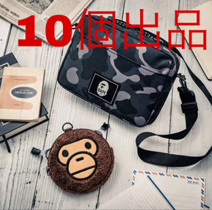 ★１０個出品★BAPE KIDS◆A BATHING APE／迷彩カモ◆ア ベイシング エイプ◆CAMOショルダー＆マイクポシェット◆２点セット◆カモ／付録