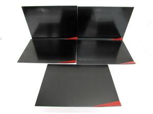 ..... tray . plate . attaching plate platter peace plate Japanese-style tableware 5 pieces set table wear black × red 25.8.×36.×8.