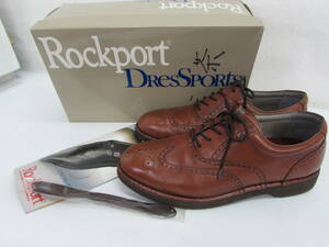 良品 Rockport DresSports ロックポート ドレススポーツ ビジネスシューズ ウイングチップ 茶色 ブラウン サイズ 7 1/2 