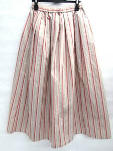  unused a.v.va-veve color stripe volume skirt K2HFP20059 red group size L lady's paper tag attaching 