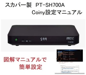 ツールも付属　スカパー製　PT-SH700Aプレミアムチューナー　Coinyカード設定マニュアル　　サテラ2から切替