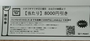 スタジオマリオ記念撮影　割引券　8000円引き