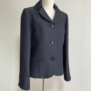  elegant * ultimate beautiful goods Ichinomiya fiber Noah -ju jacket tweed black black silver largish 11 number lady's formal / suit outer garment 