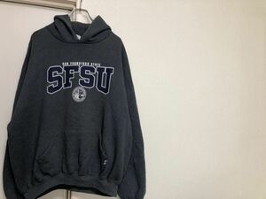 90s00sヴィンテージメキシコ製ラッセルアスレチックプリントグレーパーカーフーディーsize XXL