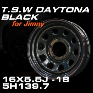 □ 特価 ジムニー TSW DAYTONA BLACK デイトナ ブラック 16×5.5J -18 5穴 スチール ホイール 4本セット スズキ jimny [JB64 / JB23]