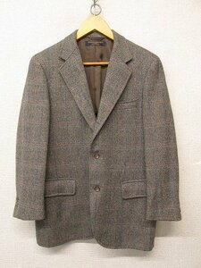 i3474：日本製*Brooks Brothers ブルックスブラザーズ ラムウールジャケット 92/5A テーラードジャケット チェック柄/こげ茶 メンズ紳士