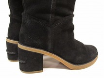 i3456：アグ UGG ロングブーツ US7(24cm)/US6(23cm) ムートンブーツ ヒール/ブラック黒_画像5