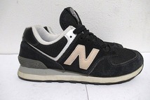 C0075：New balance 574 スニーカー ニューバランス シューズ ウィメンズ レディース 黒 24cm 靴_画像2