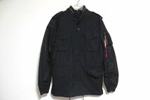 z11571:ALPHA INDUSTRIES(アルファインダストリーズ)M-65＆MA-1 デザインミリタリージャケット/黒/M/民生品_画像1