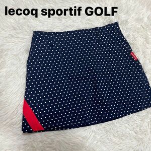 lecoq sportif GOLF 水玉　ドット柄　スカート　ネイビー　7号　ゴルフスカート