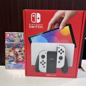 【1円スタート！】 Nintendo Switch 有機EL ホワイト ニンテンドースイッチ 未使用品 マリオカート8 DX 未開封 