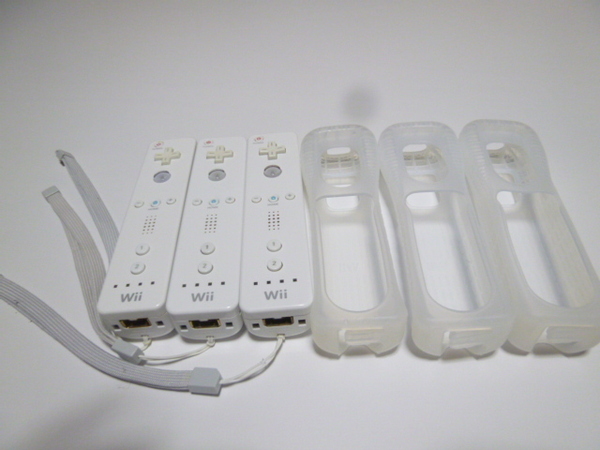 RSJ073《即日発送 送料無料 動作確認済》Wii リモコン　ストラップ　ジャケット　カバー　白　3個セット 任天堂 純正 RVL-003 コントローラ