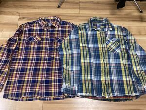 patagonia パタゴニア　p6 フィヨルドフランネルシャツ　ネルシャツ　柄シャツ　秋冬用　厚手　肉厚　Ｌサイズ　ＸＬサイズ ２枚セット