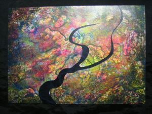 Art hand Auction 绘画, 图片, 艺术, 手绘插图, 原图, 手写, 抽象绘画, 山水画, 水墨画风格, 内部的, 特殊加工, 岛森康星 *装在框架中发货, 艺术品, 绘画, 其他的