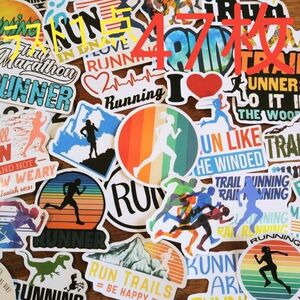 ランニング ステッカー 【47枚】マラソン　ランナー　走る　Running　トレイルランニング　競歩　スポーツ　運動　ウォーキング