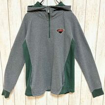 Champion チャンピオン NHL Minnesota Wild ミネソタ・ワイルド ハーフジップ スウェット パーカー レディース L USA古着 アメリカ古着_画像2