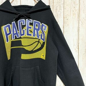 NBA Indiana Pacers インディアナ・ペイサーズ プリント スウェット パーカー M USA古着 アメリカ古着