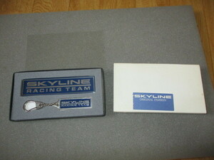  Nissan Skyline * racing team * that time thing metal emblem & key holder unused dead stock GTR*GT-R* Hakosuka * Ken&Mary 