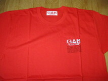 GAB モータースポーツ・レーシング・ビンテージ デカロゴ Tシャツ 赤Ｘ白 サイズF 未使用 デッドストック　ショック・スーパーGT・ニスモ_画像5