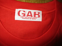 GAB モータースポーツ・レーシング・ビンテージ デカロゴ Tシャツ 赤Ｘ白 サイズF 未使用 デッドストック　ショック・スーパーGT・ニスモ_画像8