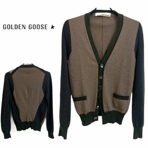 GOLDEN GOOSE DELUXE BRAND ゴールデングース MADE IN ITALY イタリア製 メリノウール コットンニットデザインカーディガン XXS アーカイブ